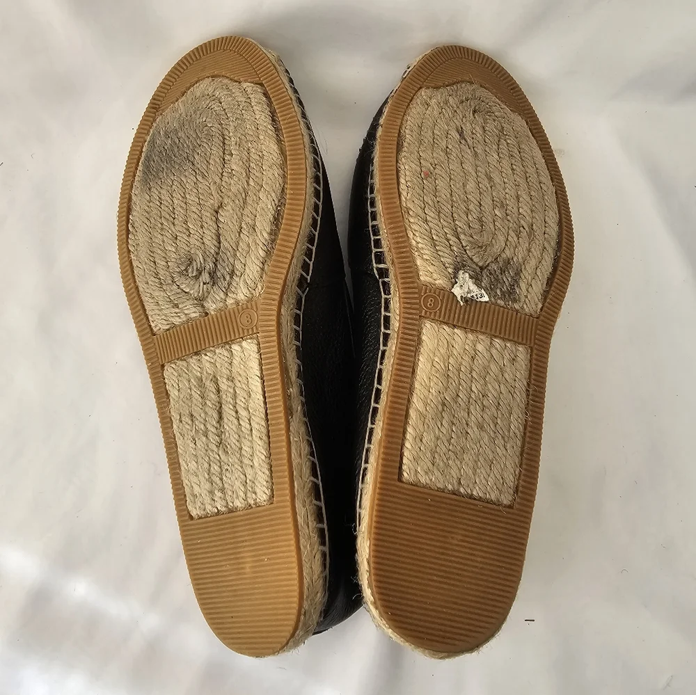 Brighton Jett Espadrilles in Black Silver Round Toe Size 8